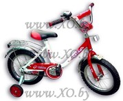 Велосипед детский двухколесный Аватар 14'' бело-красный (3-6 лет,  рост