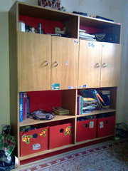 Набор детской мебели (Стол,  Шкаф для вещей,  Шкаф для учебников)