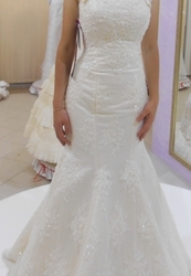Шикарное свадебное платье из дорогой ткани ( Турция 2013) 