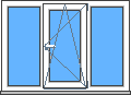 Окно ПВХ трехстворчатое WDS 2020*1400