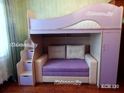 Двухъярусная кровать с диваном внизу купить
