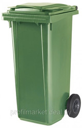 Пластиковый мусорный контейнер 120 л. зеленый 