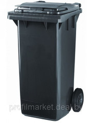 Пластиковый мусорный контейнер 120 л. серый 