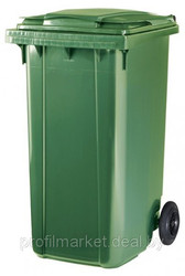 Пластиковый мусорный контейнер 240 л. зеленый 