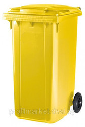 Пластиковый мусорный контейнер 240 л. желтый