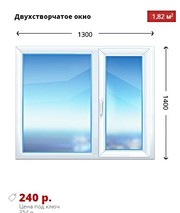 Продажа Двухстворчатое окно 1300х1400 KBE Эксперт76