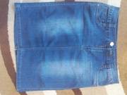 Юбка джинсовая стрейч ярко синяя размер 46-48 ТОРГ 80298546225