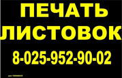 печать листовок визиток наклеек ценников буклетов и др 