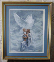 Картина «Молитва о Святом Духе » ручная работа,  вышивка